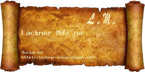 Lackner Mína névjegykártya
